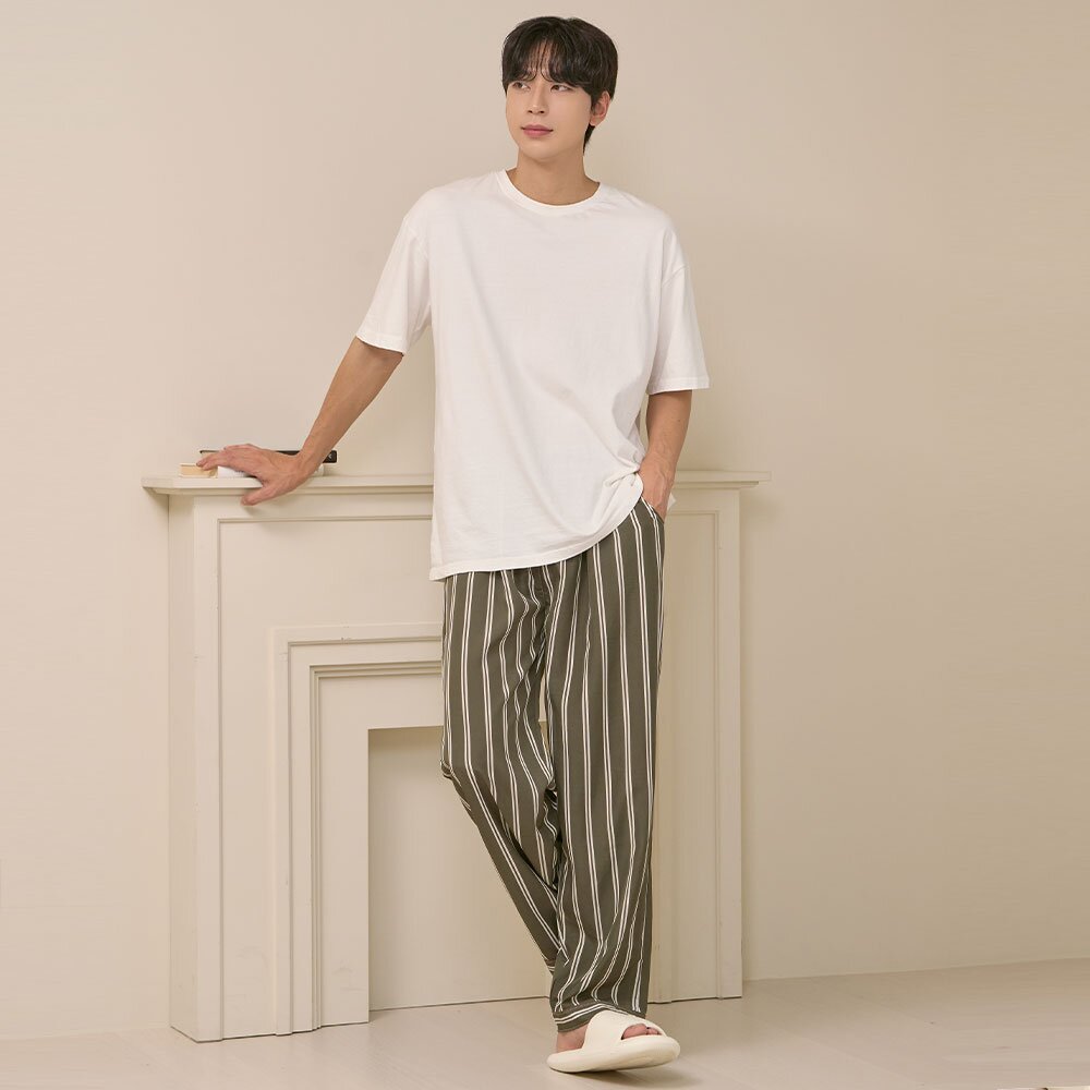 파블로 잠옷바지 남녀공용 커플 스트라이프 홈웨어 파자마 5colors