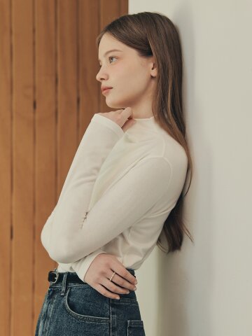[3컬러] 기모 베이직 하프 터틀넥
