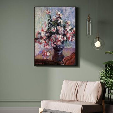 심플 프레임 인테리어 그림액자 명화 모네 꽃병의 무리국화