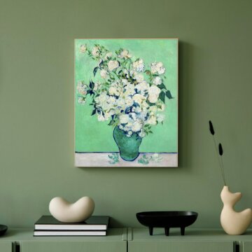 심플 프레임 인테리어 그림액자 명화 고흐 장미가 든 꽃병