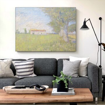 심플 프레임 인테리어 그림액자 명화 고흐 밀밭의 농가