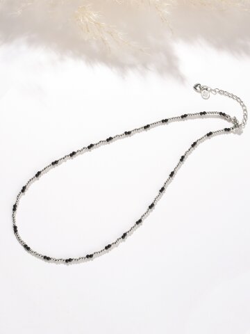 카이로 블랙 볼 믹스 오닉스 목걸이 STJ-NB1639WG