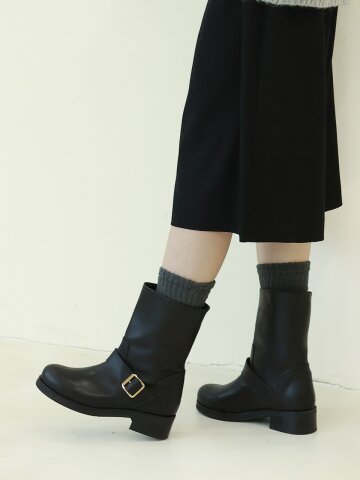 마니카 미들 앵클부츠_Black 4cm ODR219229