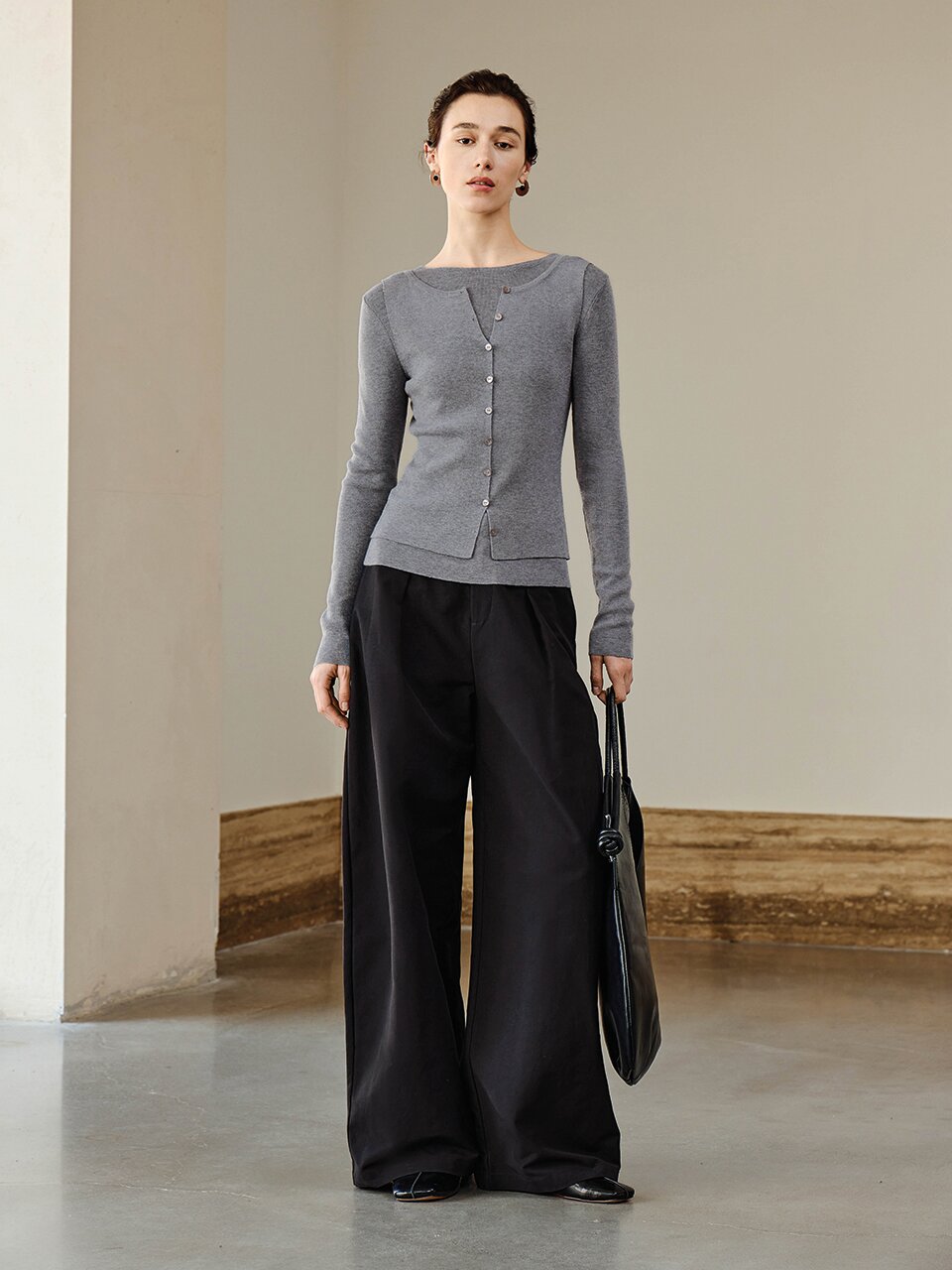 YY_Fake two-piece slim knit top_3 color