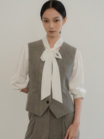 [24FW] WOOL GLAN HERRINGBONE VEST