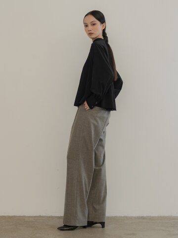 [24FW]WOOL GLAN HERRINGBONE WIDE ONETUCK PT