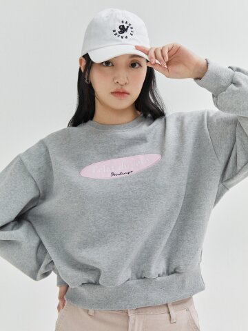 패치 드롭 숄더 스웨트셔츠 