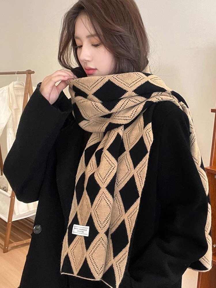 보니란 남자 여자 커플 격자 머플러 목도리