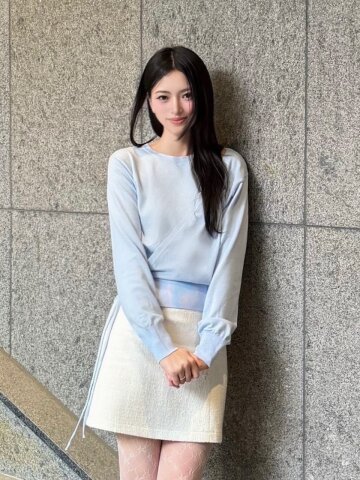 [김유정 착용][8컬러][2TYPE] 울 블렌딩 랩 스웨터
