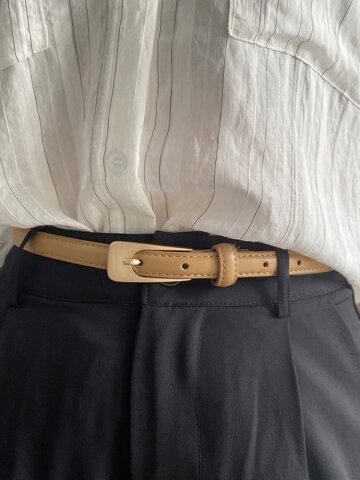 엘오라 여자 포인트 얇은 슬림 원피스 정장 가죽 여성 벨트