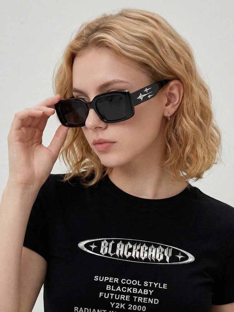 아델린 오벌형 아시안핏 블랙 뿔테 선글라스 UV400