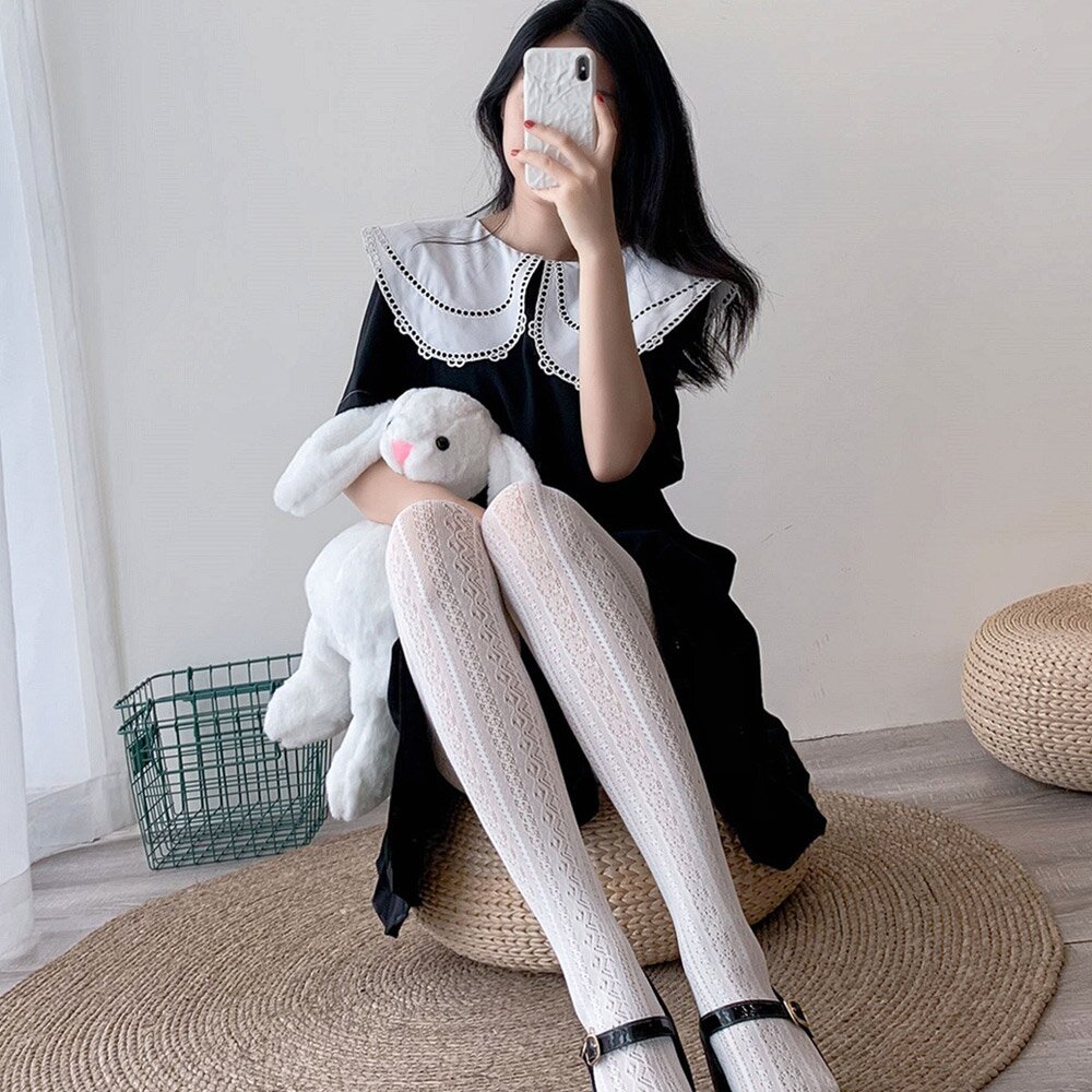 글로리 세로줄 슬림 여자 고품질 피션 팬티 스타킹