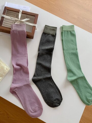 리타 글리터 니삭스 여름 시스루 롱 무릎 종아리 양말