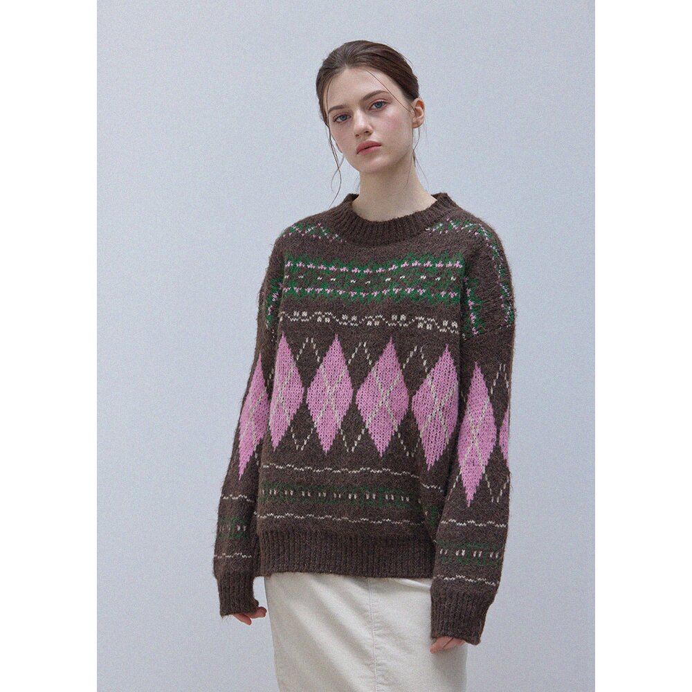 SNOW WINTER LOOSE FIT KNITWEAR - BROWN