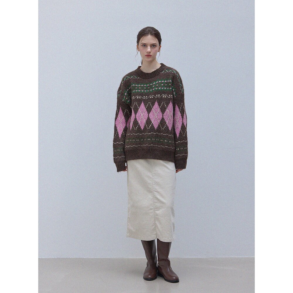 SNOW WINTER LOOSE FIT KNITWEAR - BROWN