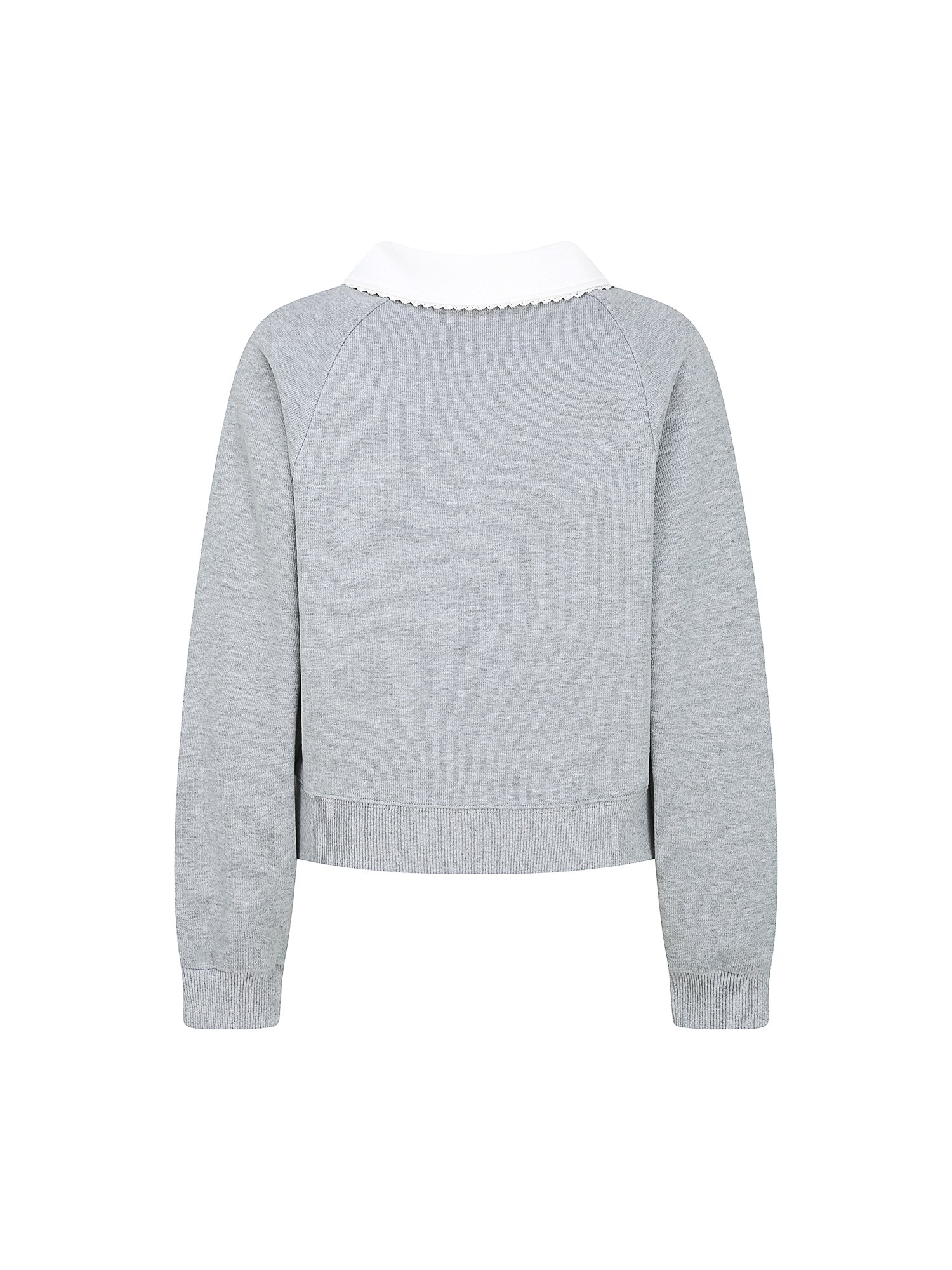 배색 칼라 집업 스웨트셔츠 (GREY)