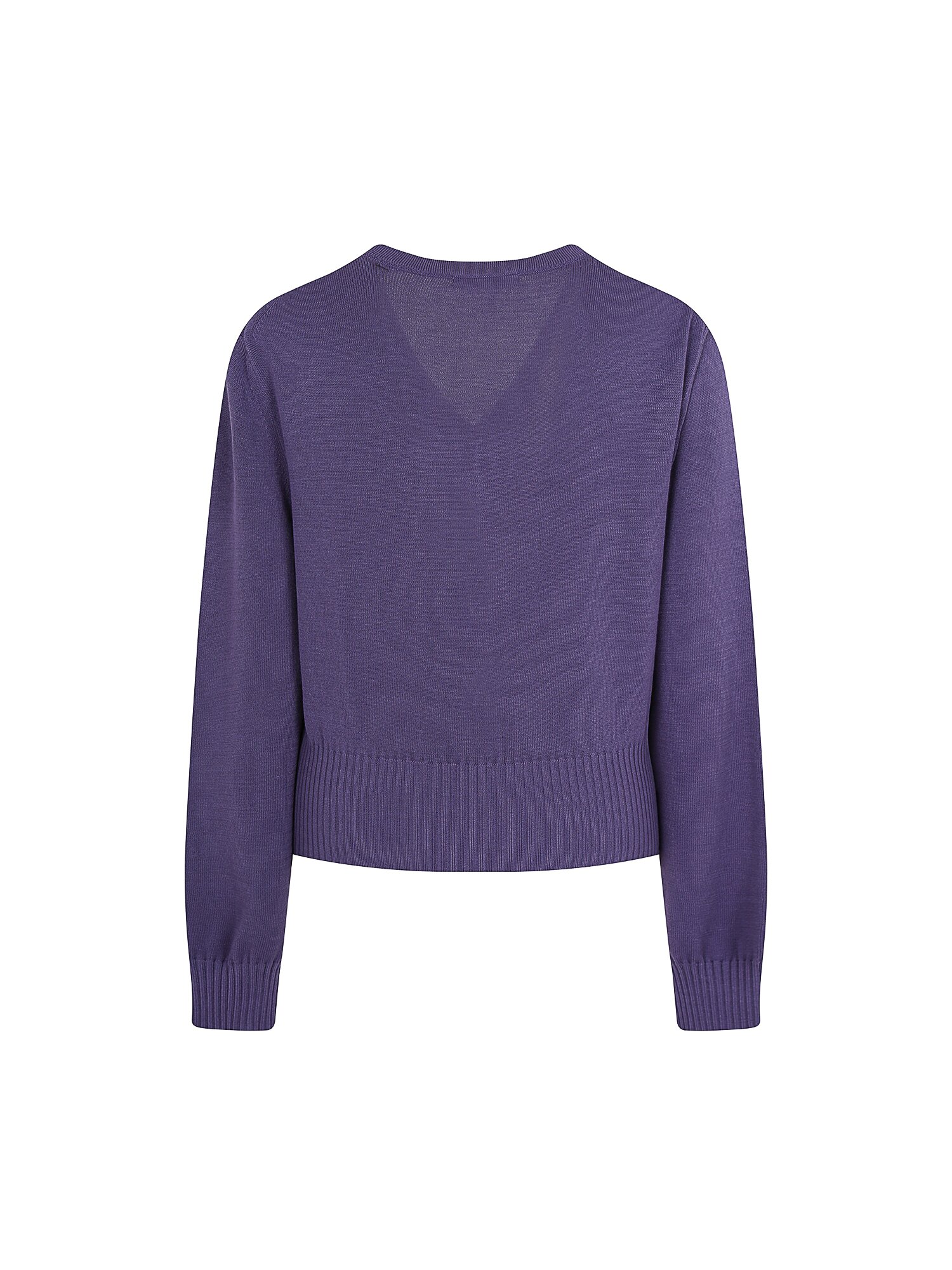 와이드 리브 브이넥 가디건 (PURPLE)