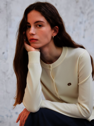 베이직 라운드넥 크롭 가디건 