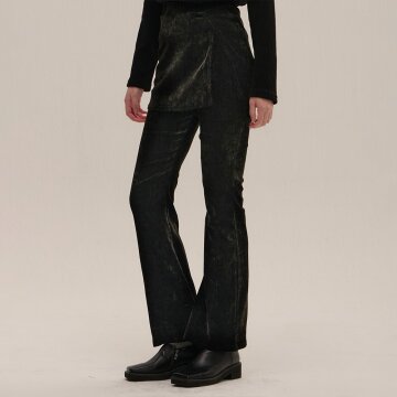 [카미노] VELVET BOOTS CUT TRAINING PANTS BLACK