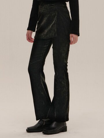 [카미노] VELVET BOOTS CUT TRAINING PANTS BLACK