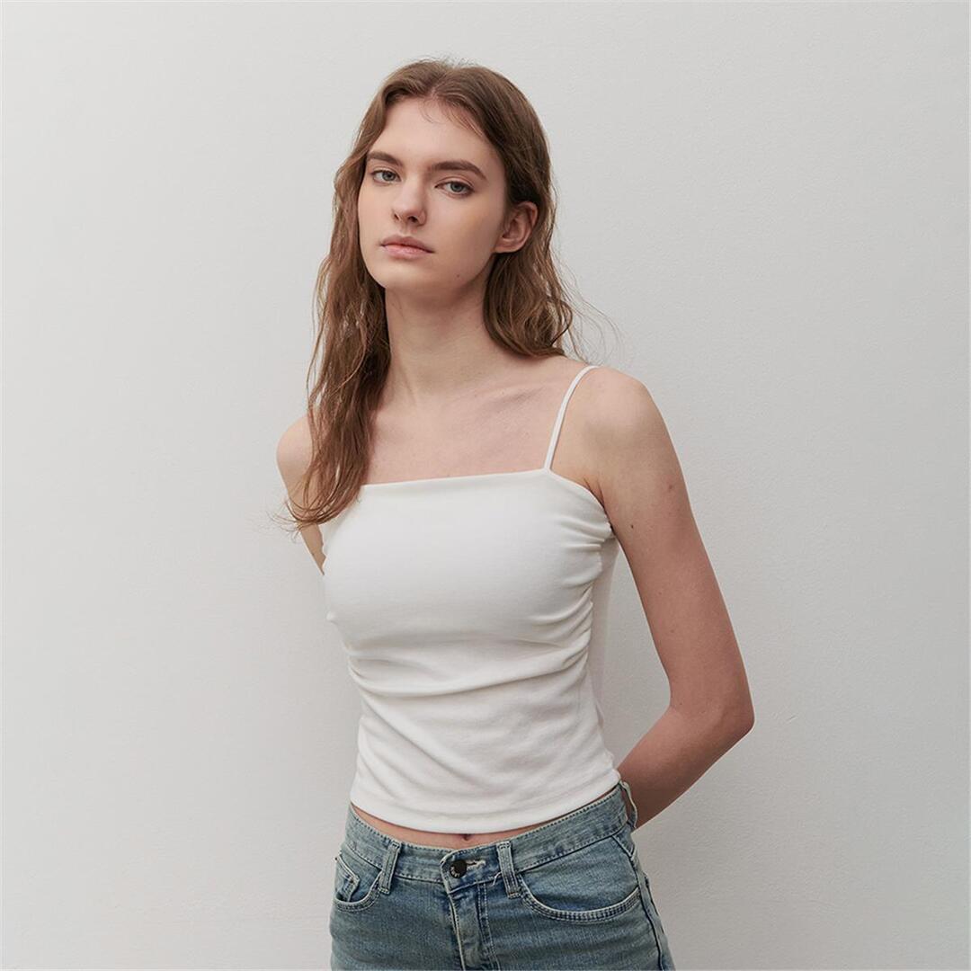 [카미노] SHIRRING CAP SLEEVELESS WHITE