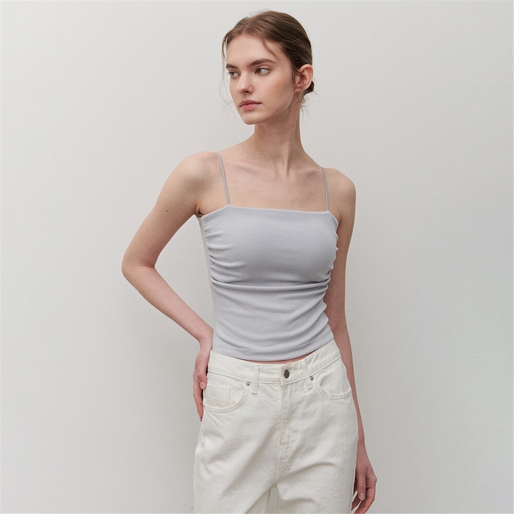 [카미노] SHIRRING CAP SLEEVELESS LIGHT GRAY