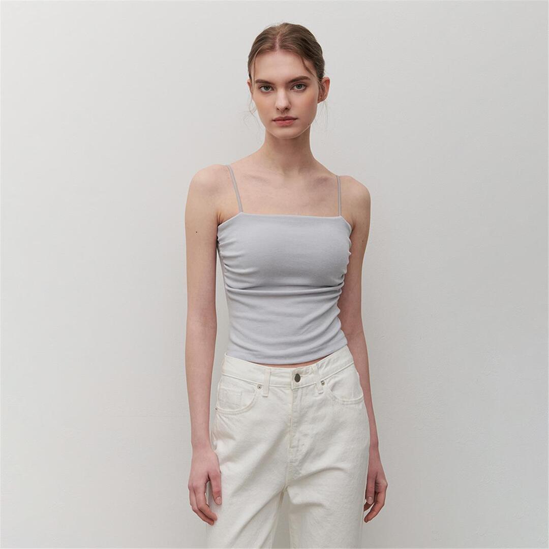 [카미노] SHIRRING CAP SLEEVELESS LIGHT GRAY