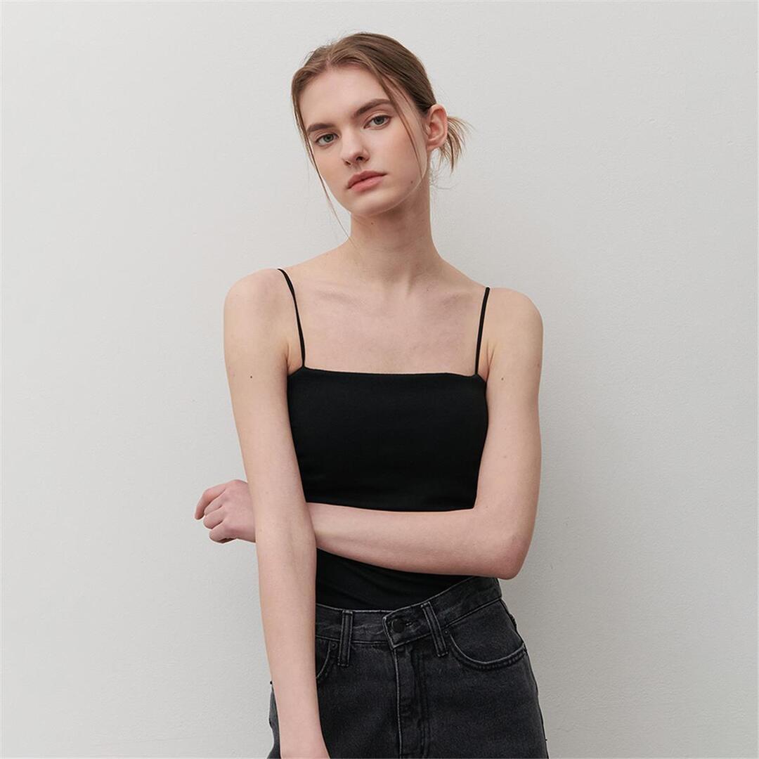 [카미노] SHIRRING CAP SLEEVELESS BLACK