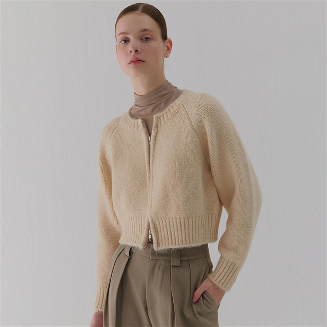 [카미노] ROUND ZIP-UP CARDIGAN BEIGE