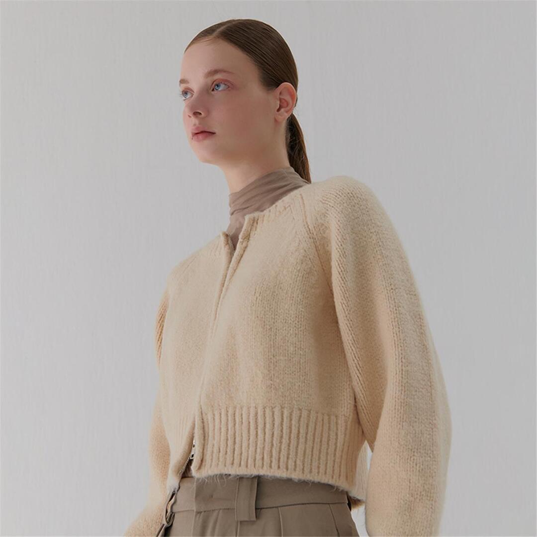 [카미노] ROUND ZIP-UP CARDIGAN BEIGE