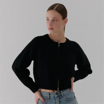 [카미노] ROUND ZIP-UP CARDIGAN BLACK