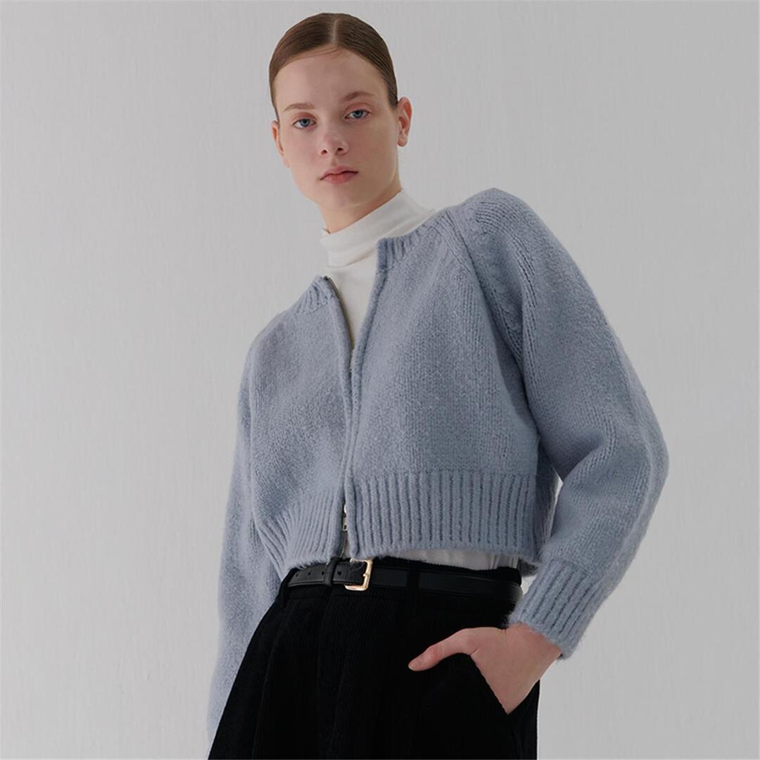 [카미노] ROUND ZIP-UP CARDIGAN SKY BLUE