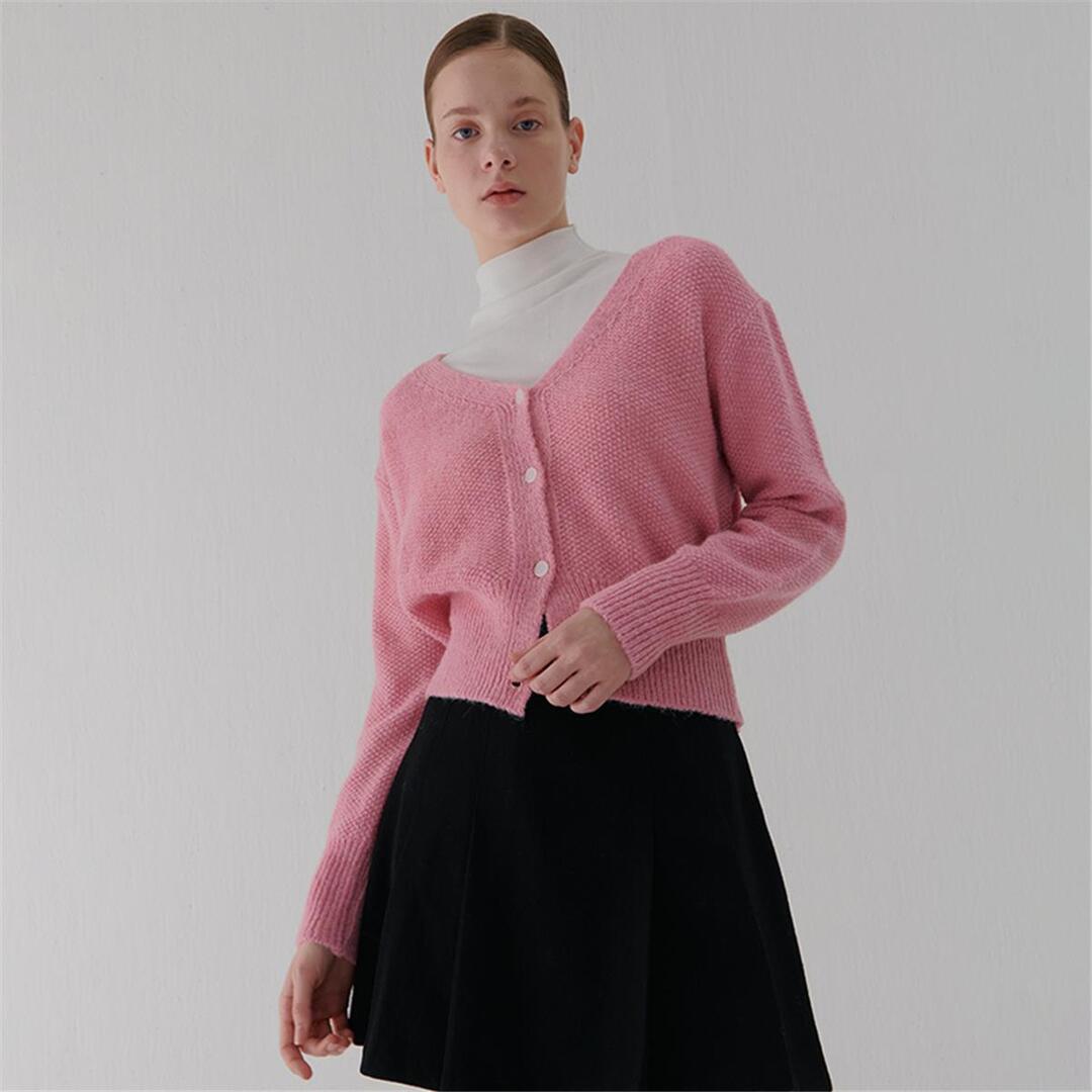 [카미노] V-NECK CARDIGAN PINK