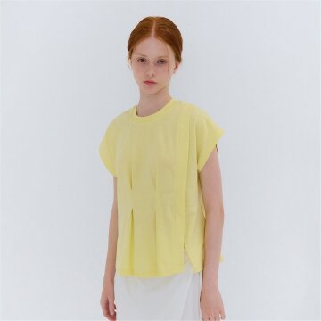 [카미노] SUMMER PIN TUCK ROUND T-SHIRT LEMON