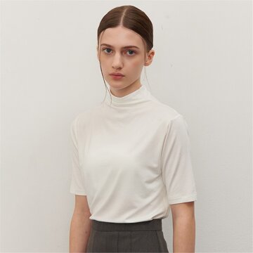 [카미노] HALF TURTLE NECK T-SHIRT WHITE