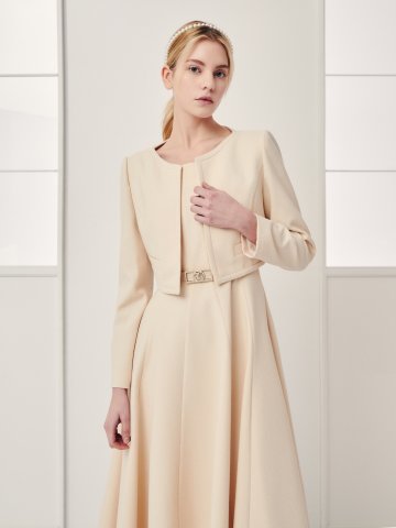 페미닌 플레어 원피스 +재킷 세트 