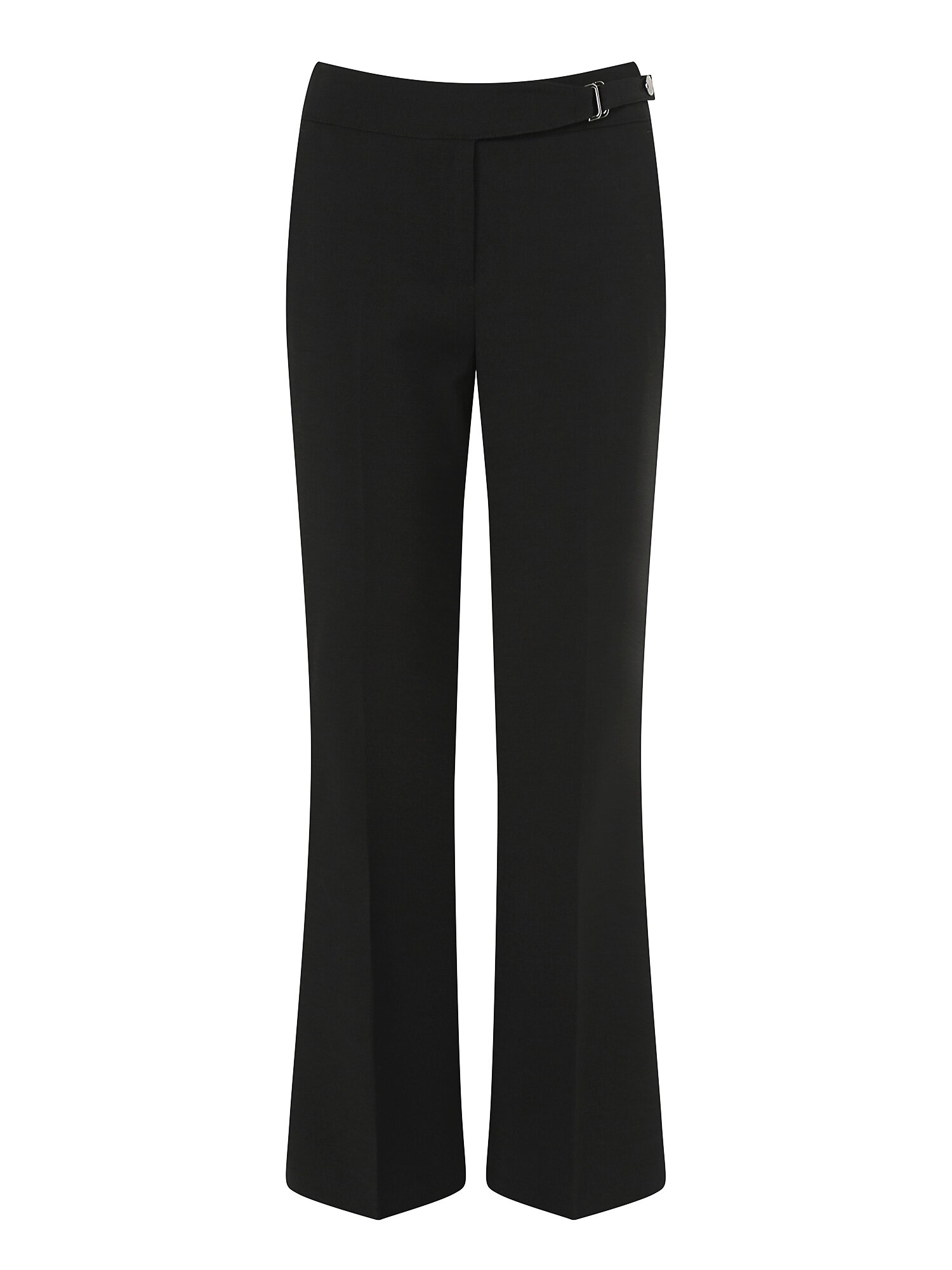 벨트 장식 슬림 부츠컷 팬츠 (BLACK)