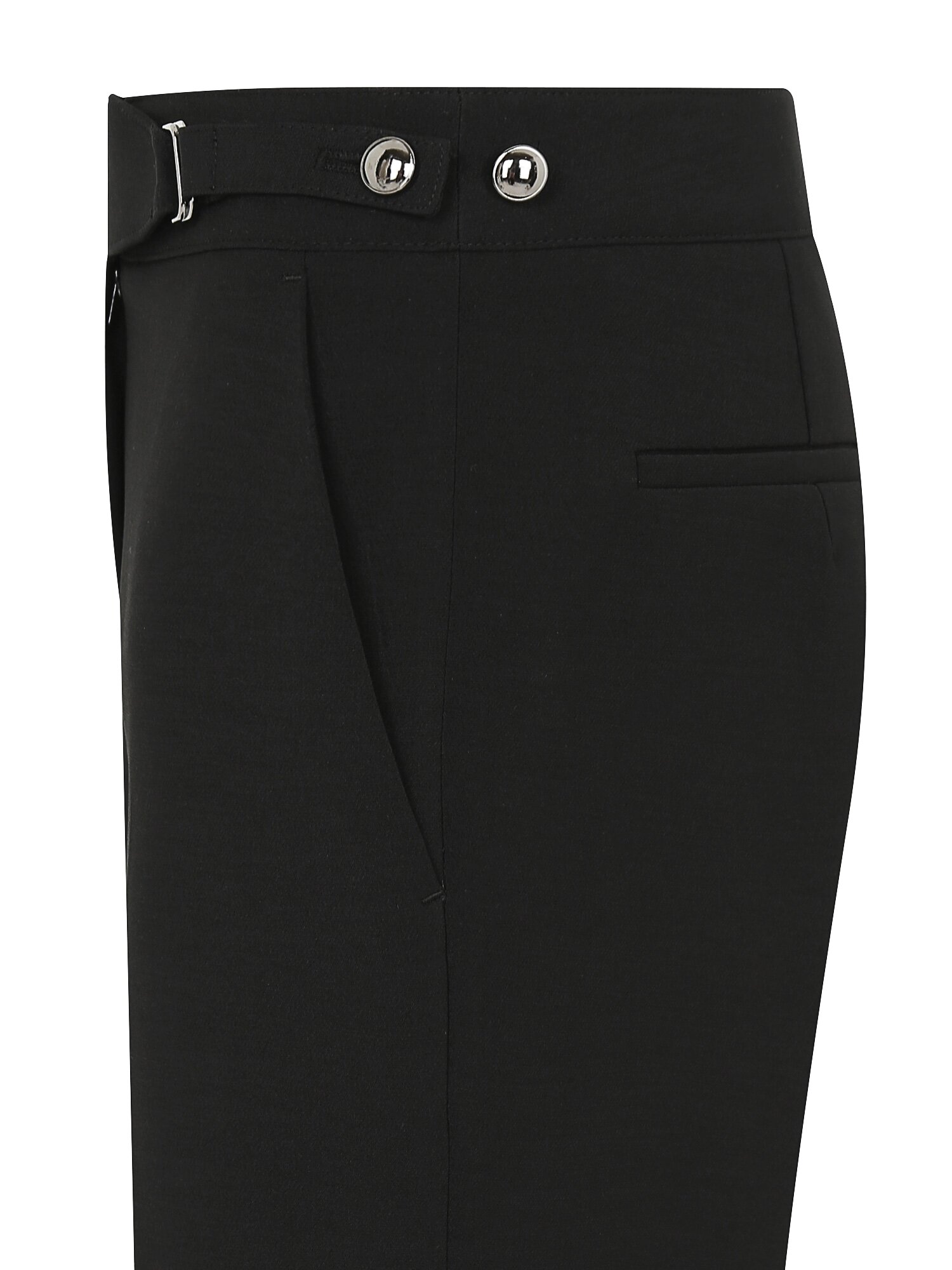 벨트 장식 슬림 부츠컷 팬츠 (BLACK)