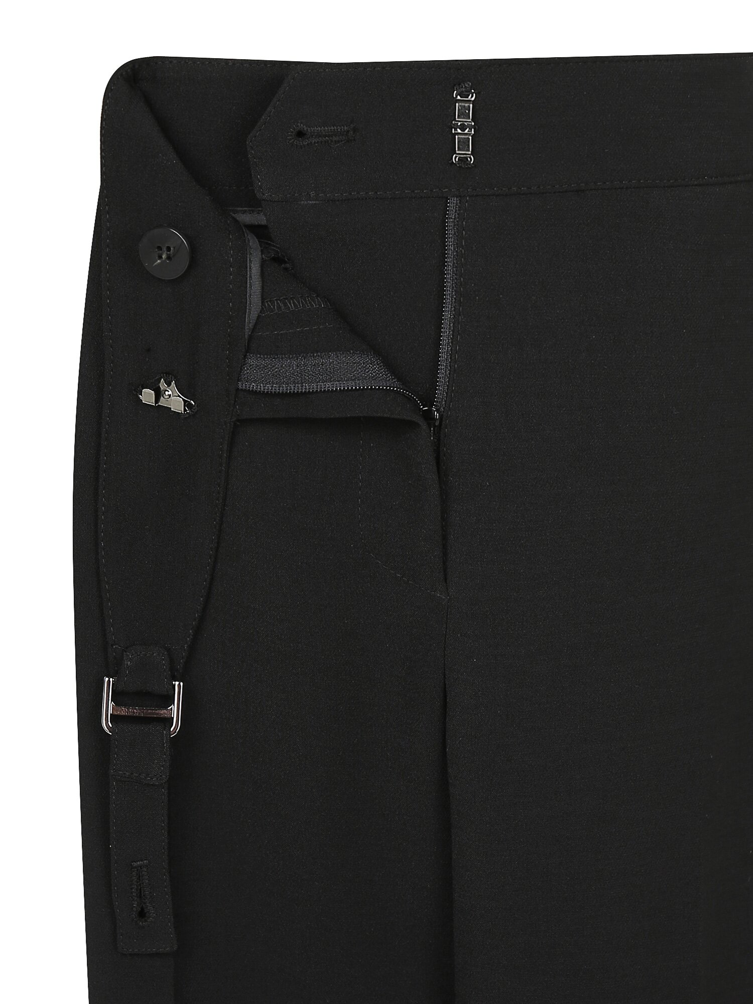 벨트 장식 슬림 부츠컷 팬츠 (BLACK)