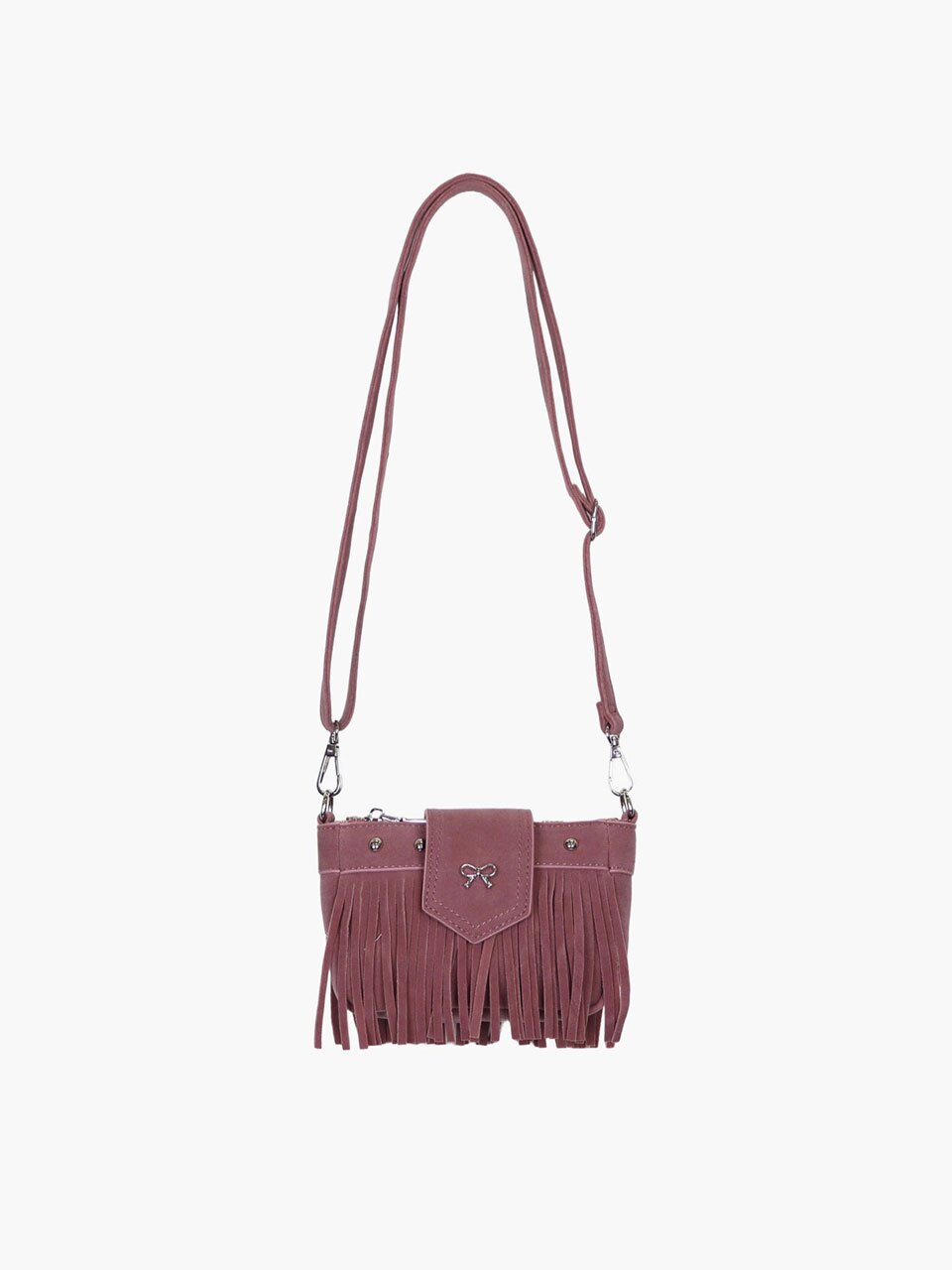 TASSEL SUEDE RIBBON CROSS BAG_PINK