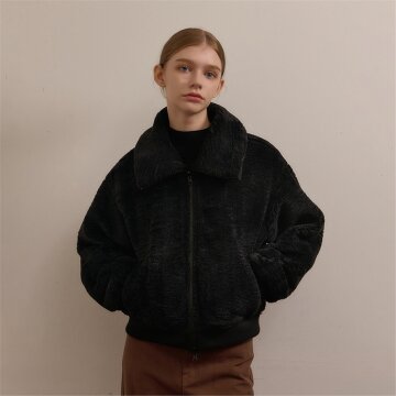[카미노] ECO FUR REVERSIBLE JUMPER BLACK