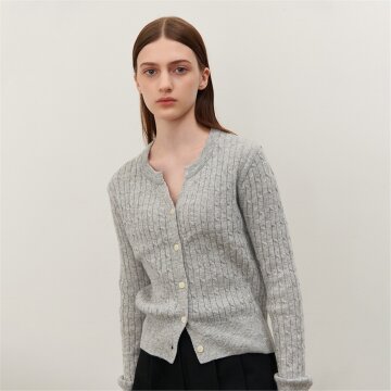 [카미노] CABLE SLIT KNIT GRAY