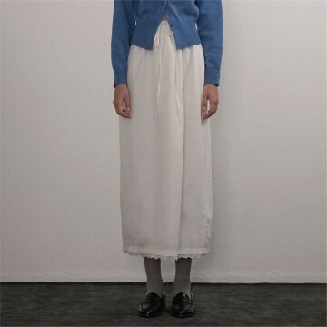 [카미노] LACE BANDING LONG SKIRT WHITE