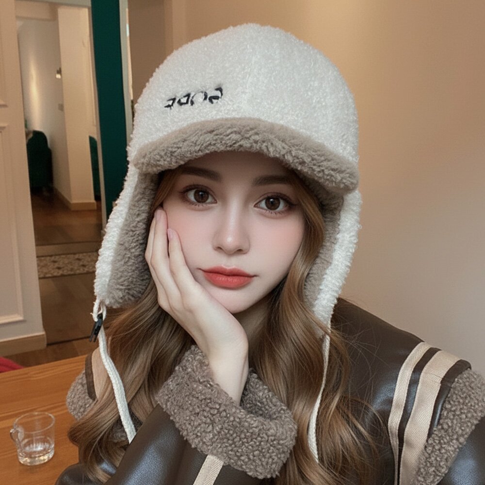 라포레 뽀글 군밤 귀달이모자 트래퍼헷 겨울 방한 양털 뽀글이 귀덮개 벙거지