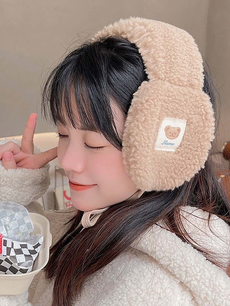 테디베어 따뜻한 여자 겨울 털 방한 귀마개 귀도리