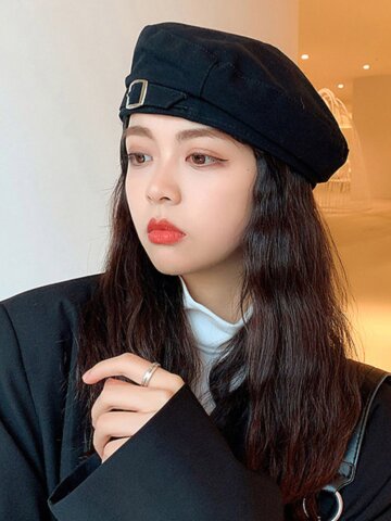 노브레 여자 블랙 빵모자 봄 여름 베레모 화가모자