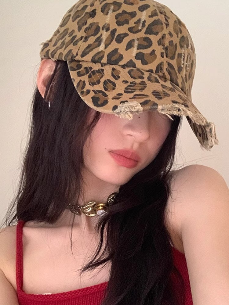 미누 캡모자 볼캡 호피패턴 여성 얼굴작아보이는 깊은 연예인 야구 모자
