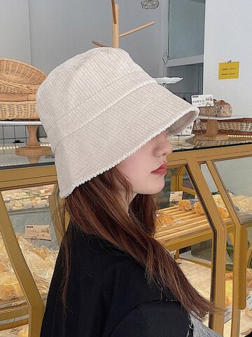 뉴욕 골덴 코듀로이 버킷햇 무지 벙거지 모자