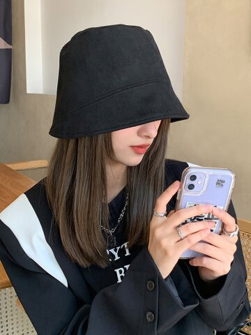 겨울 스웨이드 여성 벙거지 버킷햇 모자