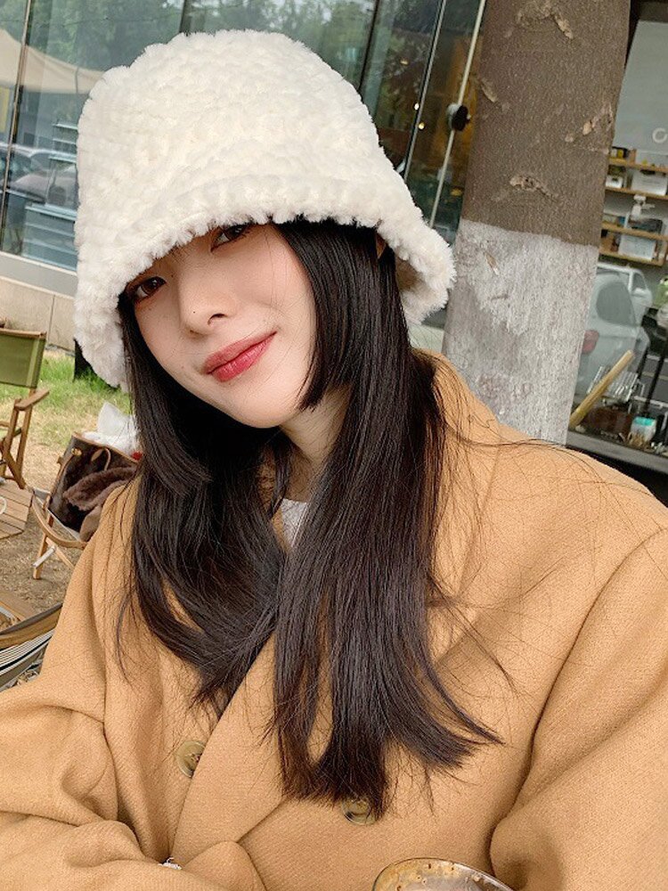 프림 밍크 겨울 페이크퍼 벙거지모자 부드러운털 버킷햇